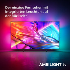 Philips Ambilight 43-75PUS8909 4K LED Smart TV - 43-75-Zoll Display mit pixel-präziser Ultra HD Titan OS Plattform und Dolby Atmos-Klang. Funktioniert mit Alexa und Google Sprachassistent – Anthrazitgrau