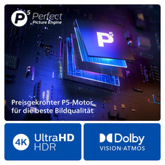 Philips Ambilight 43-75PUS8909 4K LED Smart TV - 43-75-Zoll Display mit pixel-präziser Ultra HD Titan OS Plattform und Dolby Atmos-Klang. Funktioniert mit Alexa und Google Sprachassistent – Anthrazitgrau