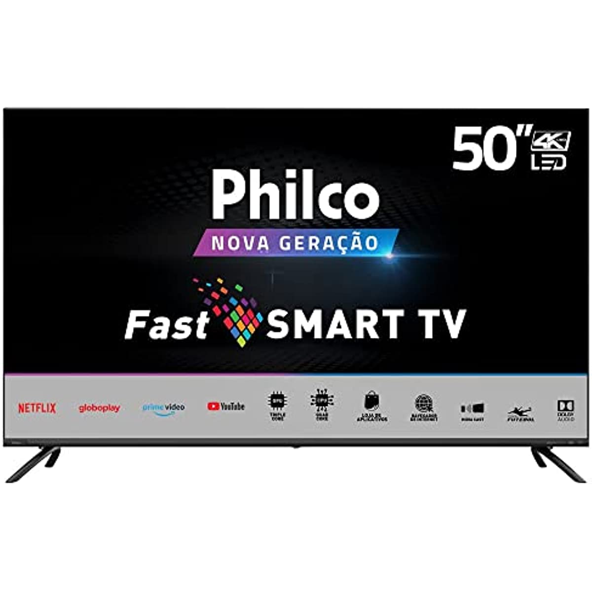 Smart TV Philco 50" PTV50G70SBLSG Ultra HD 4K Tela Infinita Quadcore e App Store
